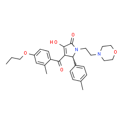 ChemSpider 2D Image | 3-Hydroxy-5-(4-methylphenyl)-4-(2-methyl-4-propoxybenzoyl)-1-[2-(4-morpholinyl)ethyl]-1,5-dihydro-2H-pyrrol-2-one | C28H34N2O5