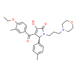 ChemSpider 2D Image | 4-(4-Ethoxy-3-methylbenzoyl)-3-hydroxy-5-(4-methylphenyl)-1-[3-(4-morpholinyl)propyl]-1,5-dihydro-2H-pyrrol-2-one | C28H34N2O5