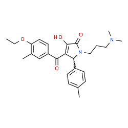 ChemSpider 2D Image | 1-[3-(Dimethylamino)propyl]-4-(4-ethoxy-3-methylbenzoyl)-3-hydroxy-5-(4-methylphenyl)-1,5-dihydro-2H-pyrrol-2-one | C26H32N2O4