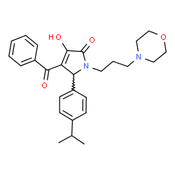 ChemSpider 2D Image | 4-Benzoyl-3-hydroxy-5-(4-isopropylphenyl)-1-[3-(4-morpholinyl)propyl]-1,5-dihydro-2H-pyrrol-2-one | C27H32N2O4