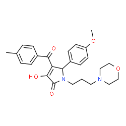 ChemSpider 2D Image | 3-Hydroxy-5-(4-methoxyphenyl)-4-(4-methylbenzoyl)-1-[3-(4-morpholinyl)propyl]-1,5-dihydro-2H-pyrrol-2-one | C26H30N2O5