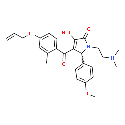 ChemSpider 2D Image | 4-[4-(Allyloxy)-2-methylbenzoyl]-1-[2-(dimethylamino)ethyl]-3-hydroxy-5-(4-methoxyphenyl)-1,5-dihydro-2H-pyrrol-2-one | C26H30N2O5
