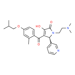 ChemSpider 2D Image | 1-[2-(Dimethylamino)ethyl]-3-hydroxy-4-(4-isobutoxy-2-methylbenzoyl)-5-(3-pyridinyl)-1,5-dihydro-2H-pyrrol-2-one | C25H31N3O4