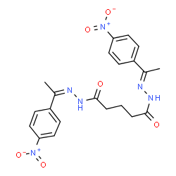ChemSpider 2D Image | N'~1~-[(1E)-1-(4-Nitrophenyl)ethylidene]-N'~5~-[(1Z)-1-(4-nitrophenyl)ethylidene]pentanedihydrazide | C21H22N6O6