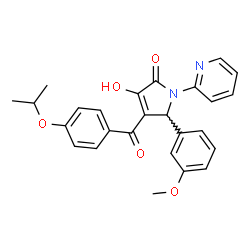 ChemSpider 2D Image | 3-Hydroxy-4-(4-isopropoxybenzoyl)-5-(3-methoxyphenyl)-1-(2-pyridinyl)-1,5-dihydro-2H-pyrrol-2-one | C26H24N2O5