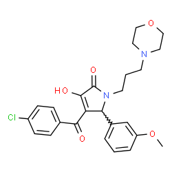 ChemSpider 2D Image | 4-(4-Chlorobenzoyl)-3-hydroxy-5-(3-methoxyphenyl)-1-[3-(4-morpholinyl)propyl]-1,5-dihydro-2H-pyrrol-2-one | C25H27ClN2O5