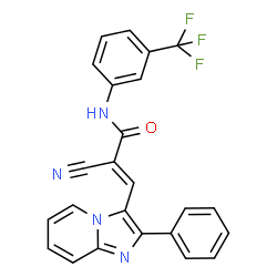 ChemSpider 2D Image | (2E)-2-Cyano-3-(2-phenylimidazo[1,2-a]pyridin-3-yl)-N-[3-(trifluoromethyl)phenyl]acrylamide | C24H15F3N4O