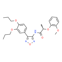 ChemSpider 2D Image | N-[4-(3,4-Dipropoxyphenyl)-1,2,5-oxadiazol-3-yl]-2-(2-methoxyphenoxy)propanamide | C24H29N3O6