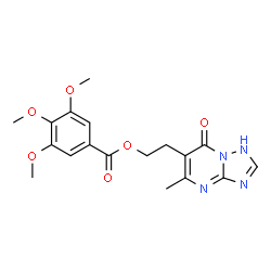 ChemSpider 2D Image | 2-(5-Methyl-7-oxo-1,7-dihydro[1,2,4]triazolo[1,5-a]pyrimidin-6-yl)ethyl 3,4,5-trimethoxybenzoate | C18H20N4O6