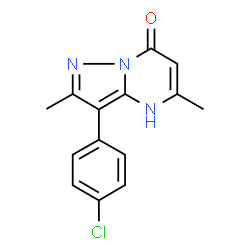 ChemSpider 2D Image | 3-(4-Chlorophenyl)-2,5-dimethylpyrazolo[1,5-a]pyrimidin-7(4H)-one | C14H12ClN3O