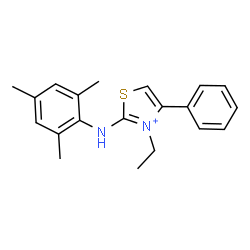 ChemSpider 2D Image | 3-Ethyl-2-(mesitylamino)-4-phenyl-1,3-thiazol-3-ium | C20H23N2S