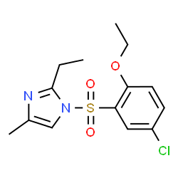 ChemSpider 2D Image | 1-[(5-Chloro-2-ethoxyphenyl)sulfonyl]-2-ethyl-4-methyl-1H-imidazole | C14H17ClN2O3S