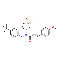 ChemSpider 2D Image | (2E)-N-(4-tert-Butylbenzyl)-N-(1,1-dioxidotetrahydrothiophen-3-yl)-3-(4-methoxyphenyl)acrylamide | C25H31NO4S