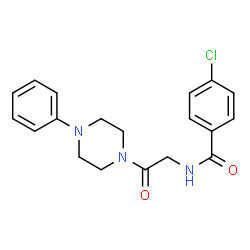 ChemSpider 2D Image | 4-Chloro-N-[2-oxo-2-(4-phenyl-1-piperazinyl)ethyl]benzamide | C19H20ClN3O2