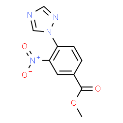 ChemSpider 2D Image | Methyl 3-nitro-4-(1H-1,2,4-triazol-1-yl)benzoate | C10H8N4O4