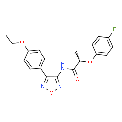 ChemSpider 2D Image | N-[4-(4-Ethoxyphenyl)-1,2,5-oxadiazol-3-yl]-2-(4-fluorophenoxy)propanamide | C19H18FN3O4