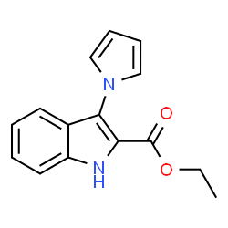 ChemSpider 2D Image | Ethyl 3-(1H-pyrrol-1-yl)-1H-indole-2-carboxylate | C15H14N2O2