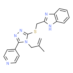 ChemSpider 2D Image | 2-({[4-(2-Methyl-2-propen-1-yl)-5-(4-pyridinyl)-4H-1,2,4-triazol-3-yl]sulfanyl}methyl)-1H-benzimidazole | C19H18N6S