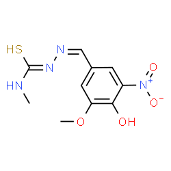 ChemSpider 2D Image | (2Z)-2-(4-Hydroxy-3-methoxy-5-nitrobenzylidene)-N-methylhydrazinecarbothioamide | C10H12N4O4S