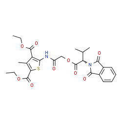ChemSpider 2D Image | Diethyl 5-[({[2-(1,3-dioxo-1,3-dihydro-2H-isoindol-2-yl)-3-methylbutanoyl]oxy}acetyl)amino]-3-methyl-2,4-thiophenedicarboxylate | C26H28N2O9S