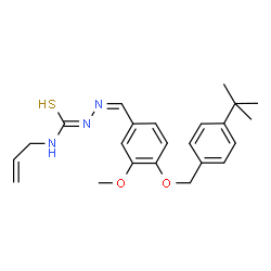 ChemSpider 2D Image | N-Allyl-N'-[(Z)-{4-[(4-tert-butylbenzyl)oxy]-3-methoxyphenyl}methylene]carbamohydrazonothioic acid | C23H29N3O2S