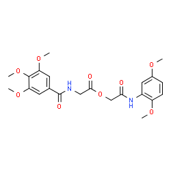ChemSpider 2D Image | 2-[(2,5-Dimethoxyphenyl)amino]-2-oxoethyl N-(3,4,5-trimethoxybenzoyl)glycinate | C22H26N2O9