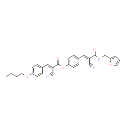 ChemSpider 2D Image | 4-{(1E)-2-Cyano-3-[(2-furylmethyl)amino]-3-oxo-1-propen-1-yl}phenyl (2E)-3-(4-butoxyphenyl)-2-cyanoacrylate | C29H25N3O5
