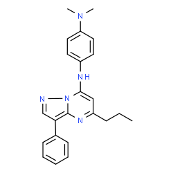 ChemSpider 2D Image | N,N-Dimethyl-N'-(3-phenyl-5-propylpyrazolo[1,5-a]pyrimidin-7-yl)-1,4-benzenediamine | C23H25N5