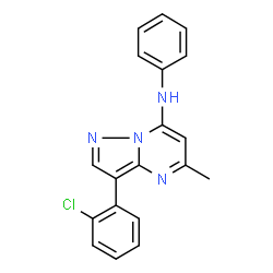 ChemSpider 2D Image | 3-(2-Chlorophenyl)-5-methyl-N-phenylpyrazolo[1,5-a]pyrimidin-7-amine | C19H15ClN4