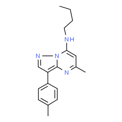 ChemSpider 2D Image | N-Butyl-5-methyl-3-(4-methylphenyl)pyrazolo[1,5-a]pyrimidin-7-amine | C18H22N4