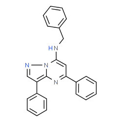 ChemSpider 2D Image | N-Benzyl-3,5-diphenylpyrazolo[1,5-a]pyrimidin-7-amine | C25H20N4