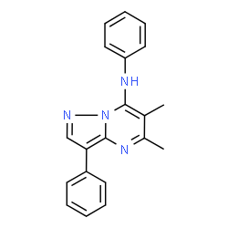 ChemSpider 2D Image | 5,6-Dimethyl-N,3-diphenylpyrazolo[1,5-a]pyrimidin-7-amine | C20H18N4