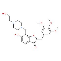 ChemSpider 2D Image | (2Z)-6-Hydroxy-7-{[4-(2-hydroxyethyl)-1-piperazinyl]methyl}-2-(3,4,5-trimethoxybenzylidene)-1-benzofuran-3(2H)-one | C25H30N2O7
