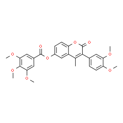 ChemSpider 2D Image | 3-(3,4-Dimethoxyphenyl)-4-methyl-2-oxo-2H-chromen-6-yl 3,4,5-trimethoxybenzoate | C28H26O9