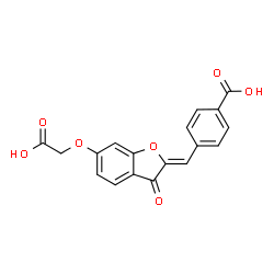 ChemSpider 2D Image | 4-{(Z)-[6-(Carboxymethoxy)-3-oxo-1-benzofuran-2(3H)-ylidene]methyl}benzoic acid | C18H12O7