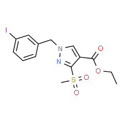 ChemSpider 2D Image | Ethyl 1-(3-iodobenzyl)-3-(methylsulfonyl)-1H-pyrazole-4-carboxylate | C14H15IN2O4S