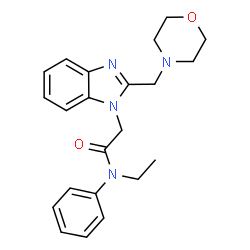 ChemSpider 2D Image | N-Ethyl-2-[2-(4-morpholinylmethyl)-1H-benzimidazol-1-yl]-N-phenylacetamide | C22H26N4O2