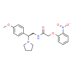 ChemSpider 2D Image | N-[2-(4-Methoxyphenyl)-2-(1-pyrrolidinyl)ethyl]-2-(2-nitrophenoxy)acetamide | C21H25N3O5