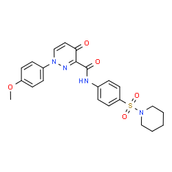 ChemSpider 2D Image | 1-(4-Methoxyphenyl)-4-oxo-N-[4-(1-piperidinylsulfonyl)phenyl]-1,4-dihydro-3-pyridazinecarboxamide | C23H24N4O5S