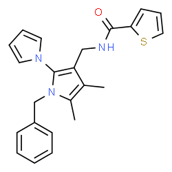 ChemSpider 2D Image | N-[(1'-Benzyl-4',5'-dimethyl-1'H-1,2'-bipyrrol-3'-yl)methyl]-2-thiophenecarboxamide | C23H23N3OS