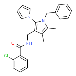 ChemSpider 2D Image | N-[(1'-Benzyl-4',5'-dimethyl-1'H-1,2'-bipyrrol-3'-yl)methyl]-2-chlorobenzamide | C25H24ClN3O