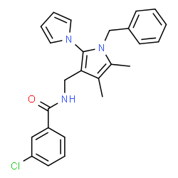 ChemSpider 2D Image | N-[(1'-Benzyl-4',5'-dimethyl-1'H-1,2'-bipyrrol-3'-yl)methyl]-3-chlorobenzamide | C25H24ClN3O