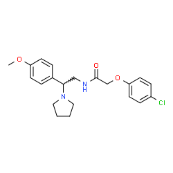 ChemSpider 2D Image | 2-(4-Chlorophenoxy)-N-[2-(4-methoxyphenyl)-2-(1-pyrrolidinyl)ethyl]acetamide | C21H25ClN2O3