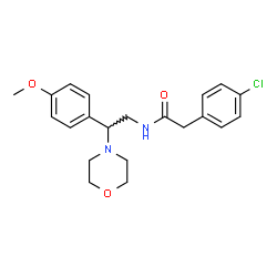 ChemSpider 2D Image | 2-(4-Chlorophenyl)-N-[2-(4-methoxyphenyl)-2-(4-morpholinyl)ethyl]acetamide | C21H25ClN2O3