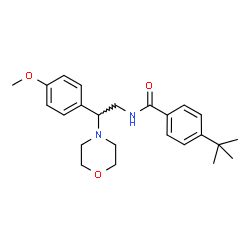 ChemSpider 2D Image | N-[2-(4-Methoxyphenyl)-2-(4-morpholinyl)ethyl]-4-(2-methyl-2-propanyl)benzamide | C24H32N2O3