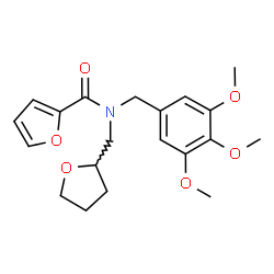 ChemSpider 2D Image | N-(Tetrahydro-2-furanylmethyl)-N-(3,4,5-trimethoxybenzyl)-2-furamide | C20H25NO6