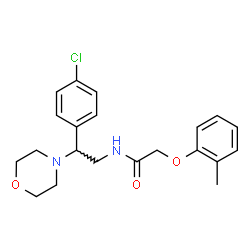 ChemSpider 2D Image | N-[2-(4-Chlorophenyl)-2-(4-morpholinyl)ethyl]-2-(2-methylphenoxy)acetamide | C21H25ClN2O3