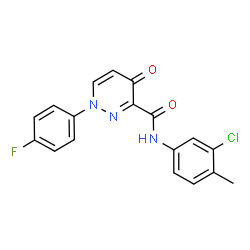 ChemSpider 2D Image | N-(3-Chloro-4-methylphenyl)-1-(4-fluorophenyl)-4-oxo-1,4-dihydro-3-pyridazinecarboxamide | C18H13ClFN3O2