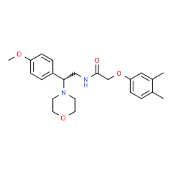 ChemSpider 2D Image | 2-(3,4-Dimethylphenoxy)-N-[2-(4-methoxyphenyl)-2-(4-morpholinyl)ethyl]acetamide | C23H30N2O4