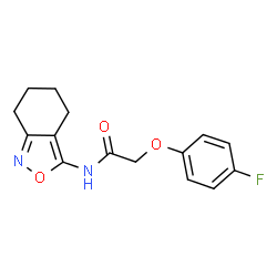 ChemSpider 2D Image | 2-(4-Fluorophenoxy)-N-(4,5,6,7-tetrahydro-2,1-benzoxazol-3-yl)acetamide | C15H15FN2O3
